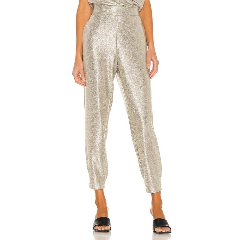 Brochu Walker Rita Pull On Pants in Halycon Gold Shimmer Size Small NWT Revolve
